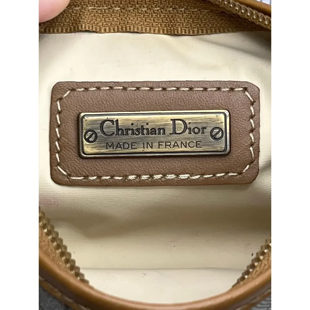 Christian Dior Honeycomb Monogram Canvas Pouch Made in France